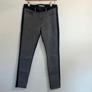 Levi's Gray and Black 711 Skinny Jeans 2Toned